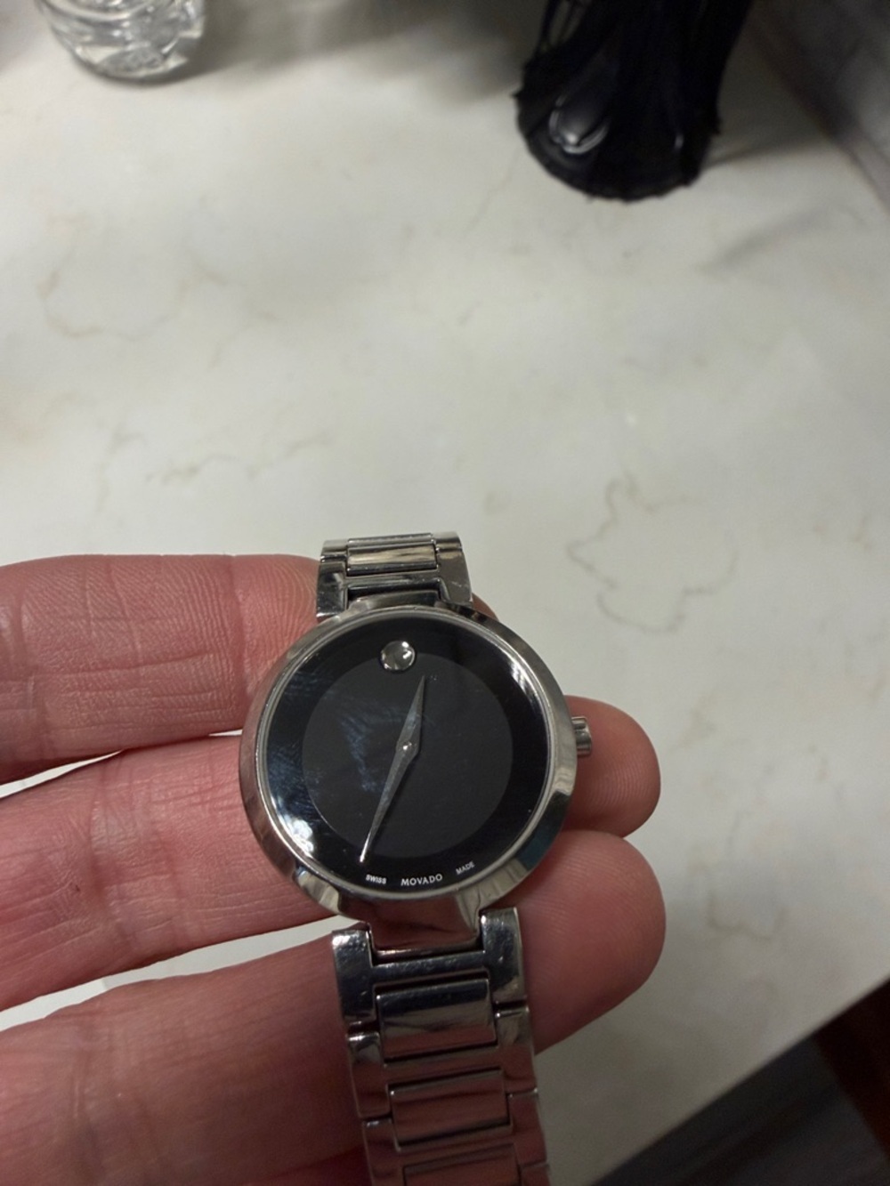 Movado Silver Bracelet Watch with Black Dial - Picture 7 of 10